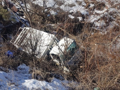 В Городище мусоровоз улетел в балку, есть пострадавший